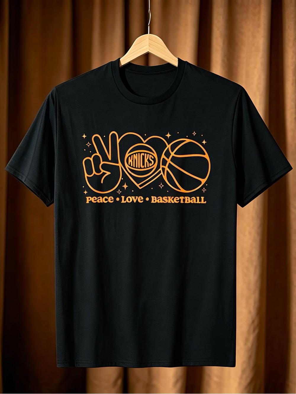 New York Knicks Peace Love Basketball Unisex T-Shirt